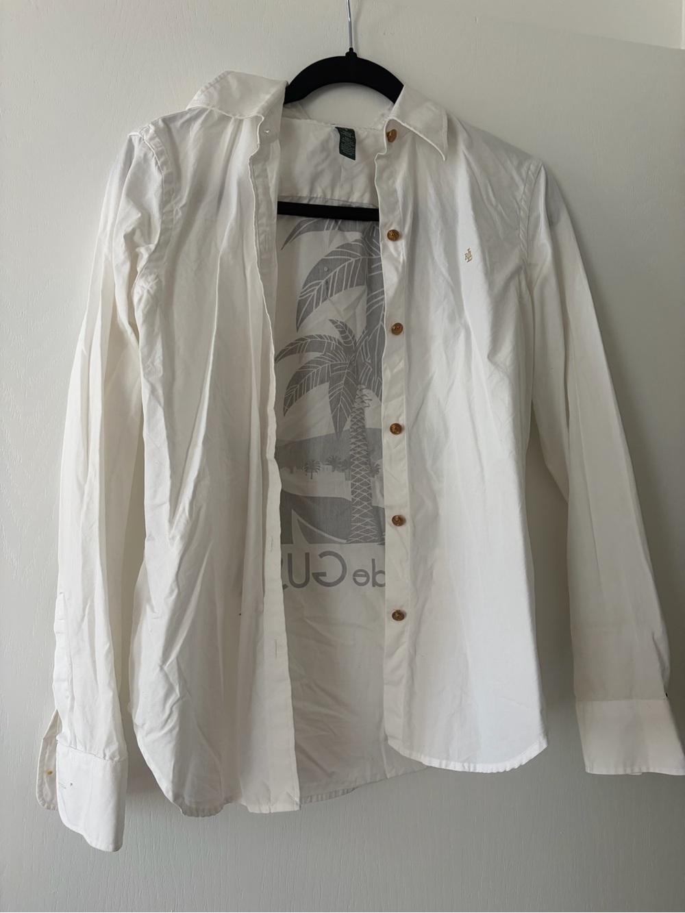 Ralph Lauren White Button-Down Shirt with Logo Port de Gustavia